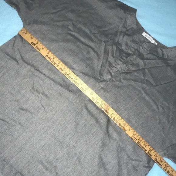 MISSLOOK tunic short sleeve raw edges lightweight v-neck high low gray size 2XL - Picture 6 of 8